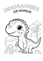 Vorschau - Arbeitsblätter - Dinosaurier, Ausmalbild, Ausmalbilder, Malvorlagen, ausmalen, gratis, kostenlos - Deckblatt
