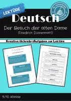 Vorschau - Arbeitsblätter - Der Besuch der alten Dame - Kreative (Schreib-)Aufgaben - Deckblatt
