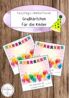 Vorschau - Poster - Grußkärtchen für die Faschingsferien - Deckblatt