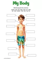 Vista previa - Hojas de trabajo - My Body / Body Parts, Worksheet - página 1