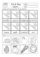 anteprima - Esperimenti - autumn cut and glue worksheets English inglese - Pagina 3