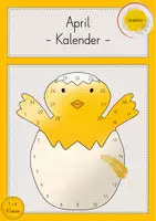 Vorschau - Mal- und Bastelvorlagen - Kalender April Bastelvorlage Küken - Deckblatt