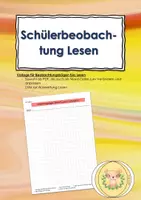 Vorschau - Lehrpläne/Lehrermaterial - Schülerbeobachtung Lesen - Deckblatt