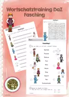 Vorschau - Arbeitsblätter - Wortschatztraining DaZ Fasching - Deckblatt