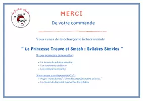 Aperçu - Feuilles d'exercices - La princesse Trouve et smash des syllabes simples - Page 2