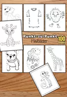 Vorschau - Spiele - 100 Punkt zu Punkt Malbilder mit gemischten Thema - Deckblatt