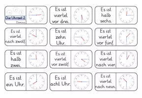 Vorschau - Spiele - Domino zum Thema "Die Uhrzeit"- volle, halbe und Viertelstunden (DaZ/ DaF) - Seite 3