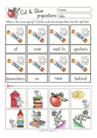 anteprima - Esercizi - prepositions English cut and glue worksheets inglese - Pagina 3