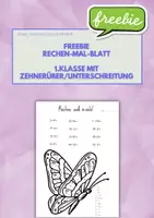 Vorschau - Arbeitsblätter - FREEBIE Rechen-Mal-Blatt: 1. Klasse (ZR 20 mit ZÜ/ZU) - Deckblatt