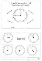 Vorschau - Arbeitsblätter - Uhren-Heft (Selbstlernheft) - Ich weiß, wie spät es ist - denn ich kann die Uhr lesen - Deckblatt