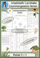 Vorschau - Arbeitsblätter - Zusammengesetzte Nomen – Arbeitsheft & Lerntheke – Rechtschreibung und Wortbildung Grundschule - Deckblatt