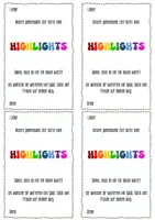 Vorschau - Mal- und Bastelvorlagen - Geschenk zum Abschied/ Danke/ Highlight - Textmarker - Seite 1
