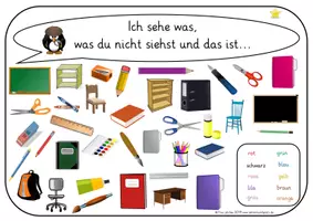 Vorschau - Spiele - Sprachspiel - Ich sehe was, was du nicht siehst - Schulsachen - Seite 1