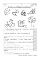 Aperçu - Feuilles d'exercices - Mini Piste de Lecture: Qu'est-ce qui te fait penser au printemps ? - Page 3