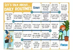 anteprima - Esercizi - daily routines English speaking game gioco inglese - Pagina 1