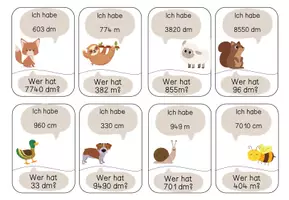 Vorschau - Spiele - Längeneinheiten umwandeln - Ich habe... wer hat..? - Seite 1