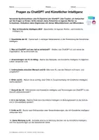 Vorschau - Arbeitsblätter - Digitale Bildung: Fragen zu ChatGPT und KI (PDF) - Seite 1