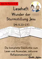 Vorschau - Unterrichtsreihen - Sturmstillung / Jesus stillt den Sturm Religion LESEHEFT - Deckblatt
