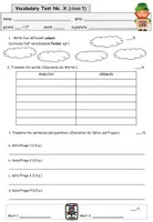 Vorschau - Klassenarbeiten - Vorlage: Vokabeltest - Seite 1