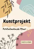 Vorschau - Stundenentwürfe - Projekt für Kunst: Pfau mit Pustetechnik - Deckblatt