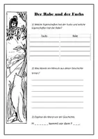 Vorschau - Arbeitsblätter - Der Rabe und der Fuchs Fabel Arbeitsblatt - Seite 1