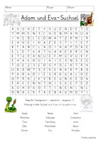 Vorschau - Arbeitsblätter - Adam und Eva Bibelgeschichte Buchstabengitter FREEBIE - Deckblatt