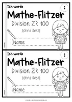Vorschau - Arbeitsblätter - Mathe-Flitzer | Miniheft Division ohne Rest | ZR 100 | Rechentempo-Training - Seite 1