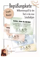 Vorschau - Mal- und Bastelvorlagen - Begrüßungskarten - Willkommensgruß für den Start in das neue Schul(halb)jahr (Growth Mindset) - Deckblatt