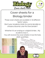 Aperçu - Cartes / Images - Anglais : Biologie bilingue | Biologie | 12 pages de garde - Page 2
