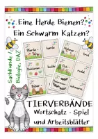 Vorschau - Spiele - Tierverbände Spiel Sachunterricht, Biologie und DAZ - Deckblatt