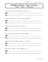 Vorschau - Arbeitsblätter - AB: Satzglieder bestimmen_S_P_OE (Fragen formulieren) - Seite 1