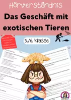 Vorschau - Arbeitsblätter - Klassenarbeit Hörverstehen - Handel mit exotischen Tieren - Deckblatt
