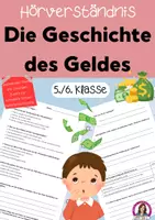 Vorschau - Arbeitsblätter - Klassenarbeit Hörverstehen - Die Geschichte des Geldes - Deckblatt