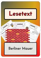Vorschau - Arbeitsblätter - Leseverständnis - Berliner Mauer + Lösungen - Deckblatt