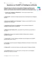 Aperçu - Feuilles d'exercices - Questions sur ChatGPT et l'intelligence artificielle - Page 1