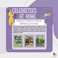 Vista previa - Unidades / Secuencias / Situaciones de Aprendizaje - 🏠 CELEBRITIES AT HOME 🏠 - Portada
