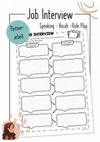 Vorschau - Arbeitsblätter - Job Interview - Vorlage Rollenspiel/Dialog - Deckblatt