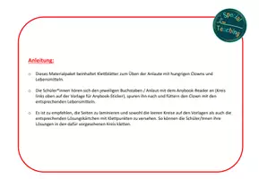 Vorschau - Fördermaterial/Inklusion - Klettaufgaben: Clown mit Anlauten füttern - Seite 1
