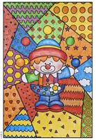 Vorschau - Mal- und Bastelvorlagen - Pop Art Kunst "Clowns" zum Weiter- und Ausmalen (Karneval / Fasching) - Seite 2