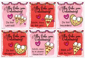 Vorschau - Bildkarten - Grußkarten zum Valentinstag (Pizza-Design) - Seite 1