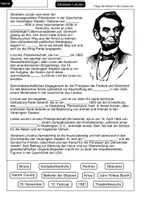 Vorschau - Arbeitsblätter - Abraham Lincoln Lückentext - Berühmte Persönlichkeiten - Seite 1