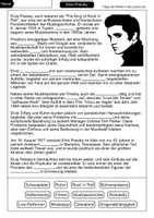 Vorschau - Arbeitsblätter - Elvis Presley Lückentext - Berühmte Persönlichkeiten - Seite 1