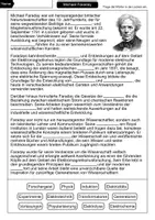 Vorschau - Arbeitsblätter - Michael Faraday Lückentext - Berühmte Persönlichkeiten - Seite 1