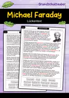 Vorschau - Arbeitsblätter - Michael Faraday Lückentext - Berühmte Persönlichkeiten - Deckblatt