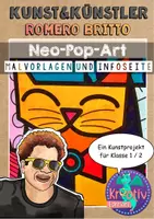 Vorschau - Arbeitsblätter - Kunst: Künstler Romero Britto - Neo-Pop-Art Malvorlagen - Deckblatt