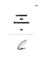 Vorschau - Arbeitsblätter - Lesetagebuch Evangelium (hier:Markus) - Deckblatt