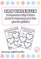 Vista previa - Manualidades / Dibujos para colorear - SAN VALENTIN: THREE REASONS WHY/TRES RAZONES - Portada