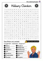 Vorschau - Arbeitsblätter - Hillary Clinton Suchsel - Buchstabengitter - Seite 1