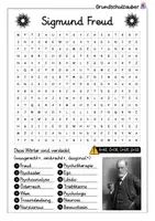 Vorschau - Arbeitsblätter - Sigmund Freud Suchsel - Buchstabengitter - Seite 1