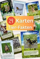 Vorschau - Spiele - 24 Lernkarten mit Fakten über die Tiere Mitteleuropas - Deckblatt